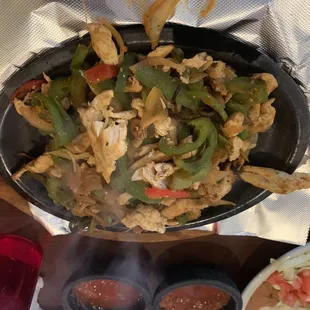 a pan of food on a table