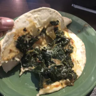 Spinach quesadilla
