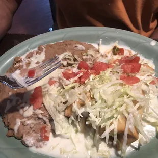 Beef and chicken chimichanga