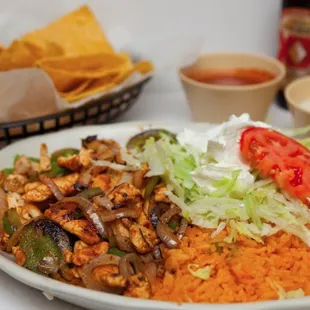 a plate of mexican food