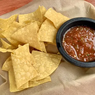 Complimentary chips and salsa