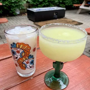 Horchata and frozen margarita