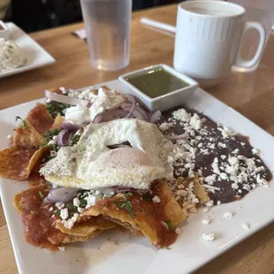 Chilaquiles with salsa roja