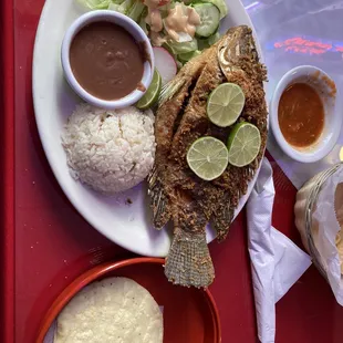 Fried fish. Very crispy, good amount for only $16.