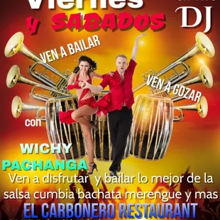 Cenas Bailables VIERNES Y SABADOS .de 9pm a 1:45 am