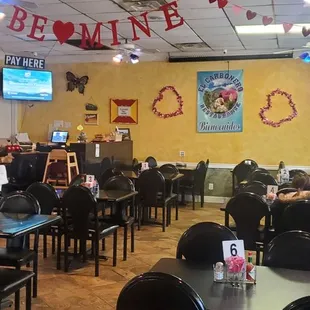 the dining area of the restaurant