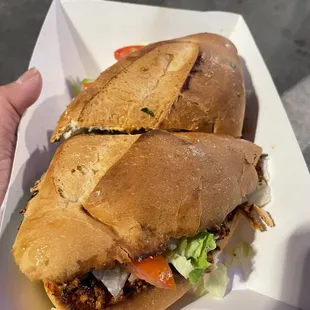The al pastor torta was enormous and packed with meat. It was outstanding and so flavorful.