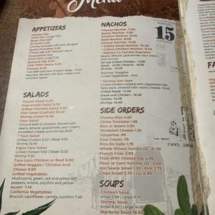 menu