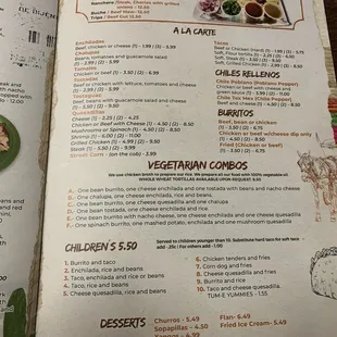 menu