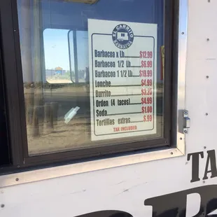 a sign in the window