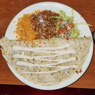 Chicken quesadillas,