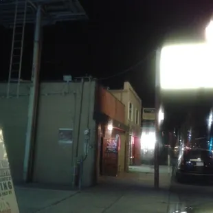 Outside sign. On my phone camera I couldn't get a picture that showed the text, unfortunately.