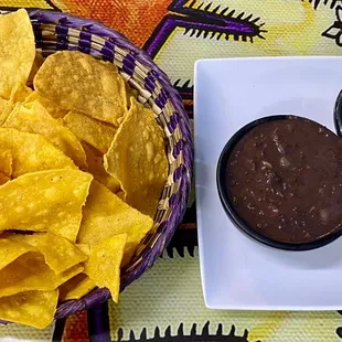 Chips and sauces