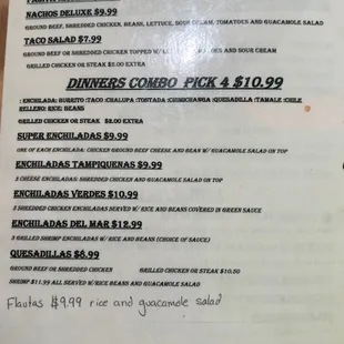 menu