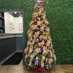 a decorated christmas tree