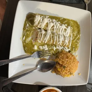 Verde chicken enchiladas