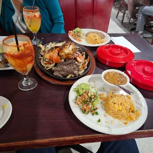 Fajitas and lobster