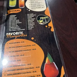 Drink menu