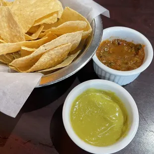 Verde and rojo sauces were great.