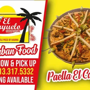 Tarjeta y teléfono para ordenar