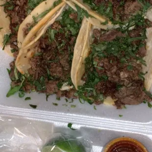 Steak tacos with no onions