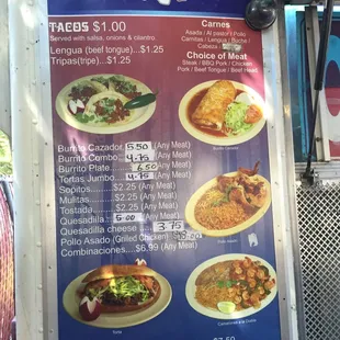 a menu for a mexican restaurant