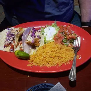 a plate of mexican food