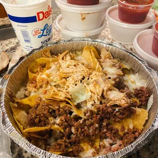 Nachos Supreme (toppings on the side)