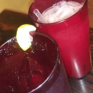 My lemon water &amp; Horchata!