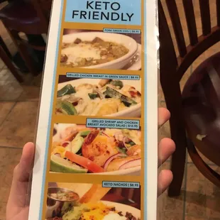 Keto-Diet Friendly Menu!