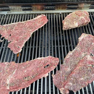 thin cut prime skirt steaks and a delicious ribeye