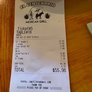 almost $60 for lunch for 3 people.