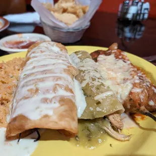 a plate of mexican food