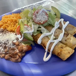Flautas shredded chicken or beef
