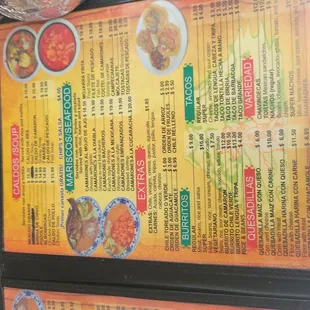menu