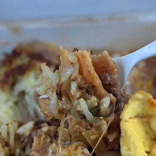 a spoon full of food