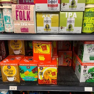 Toppling Goliath and Societe craft beers.