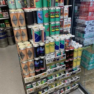 Craft beers from Alvarado Street and Moonraker inside the walk in refrigerator.