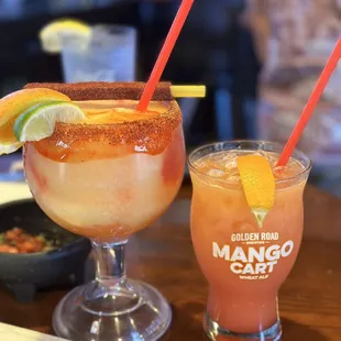 Mangoneanda and a Mai tai that doesn't look anything like the picture in the menu