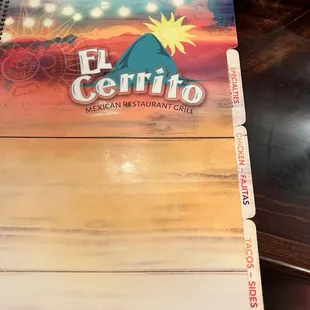 Menu cover