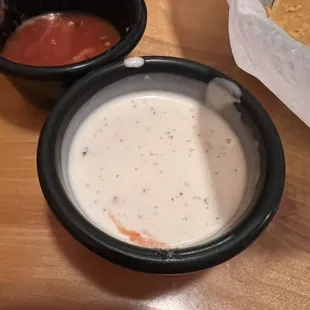 Spicy and sweet sauce that came with the chips and salsa