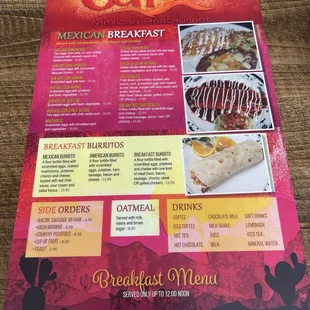 Menu as of June 1, 2024