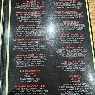 menu