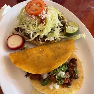 Sope, Quesabirria, and Taco. So good.