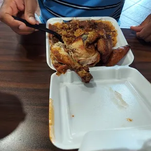 Rice and beans with chicken