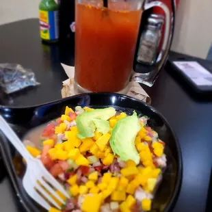 Mango Ceviche De Camaron &amp; Michelada