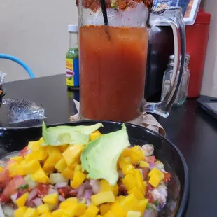 Mango Ceviche De Camaron &amp; Michelada