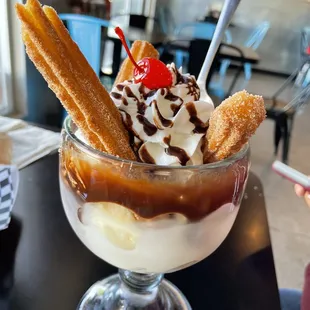 Sundae with churros