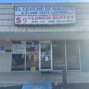 the front of the restaurant