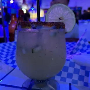 Agua de Pepino with pieces of diced cucumber